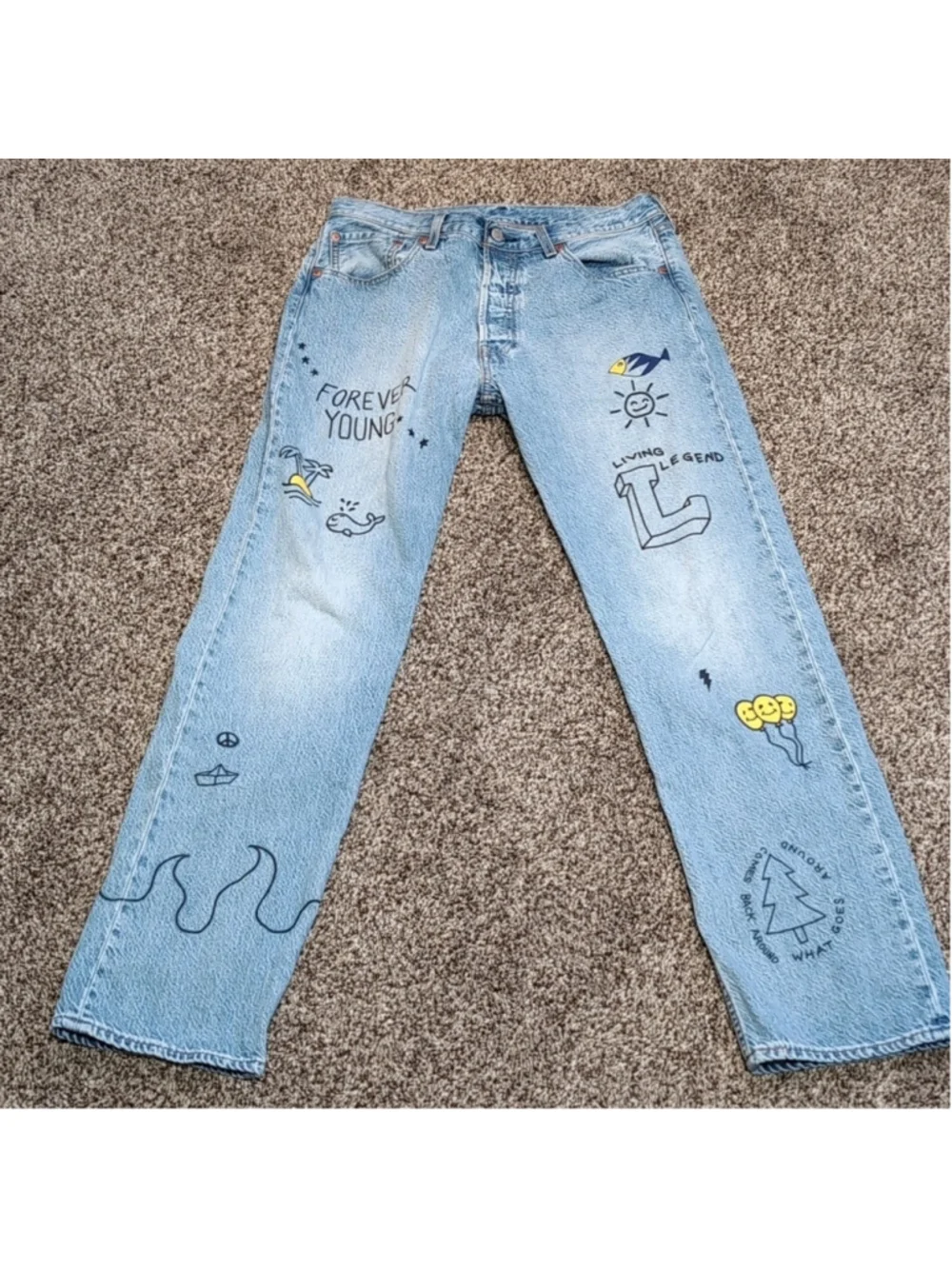 Levis 501 Straight Fit 93 Slate Culture Jeans Men's 32x32